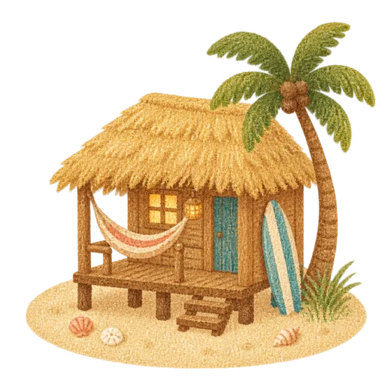 The beach hut at Coastal Grounds